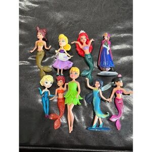 Disney Princess Mermaid Doll Collection Ariel Elsa Cinderella Rapunzel Toy Lot